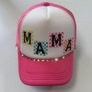 Pink and White 'MAMA' Trucker Hat